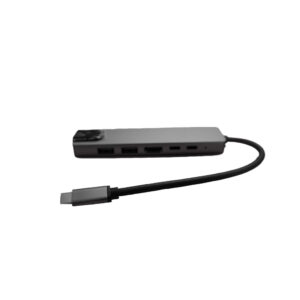 Convertidor tipo C 6 en 1 Puertos Red 2 Puertos USB HDMI y 2 Puertos Tipo C