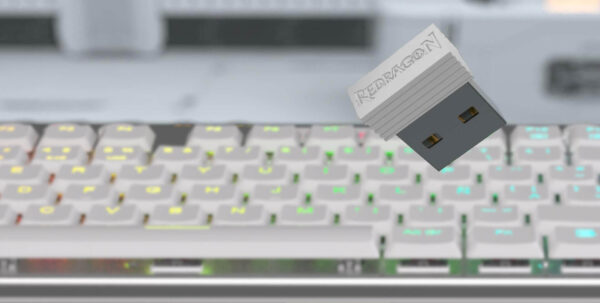 TECLADO REDRAGON HORUS INALAMBRICO BLANCO K618W - Imagen 3
