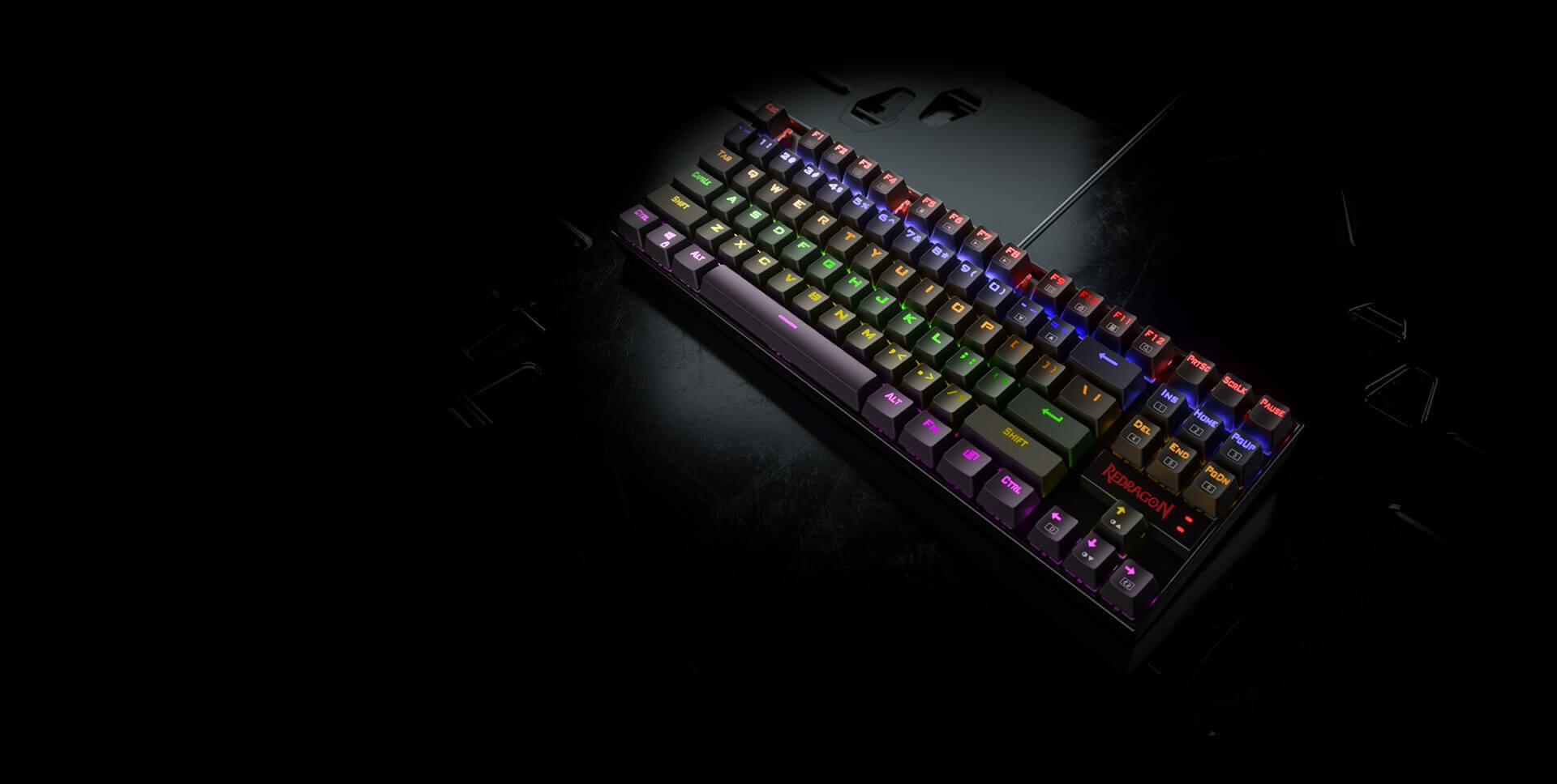 TECLADO REDRAGON KUMARA K552-KR NEGRO RAINBOW - Imagen 2