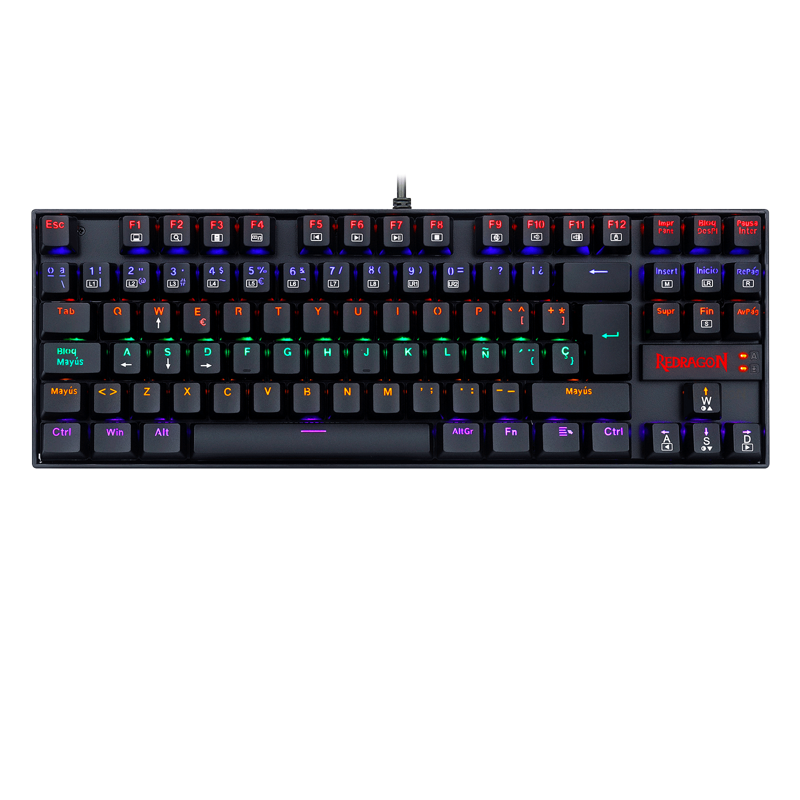 TECLADO REDRAGON KUMARA K552-KR NEGRO RAINBOW