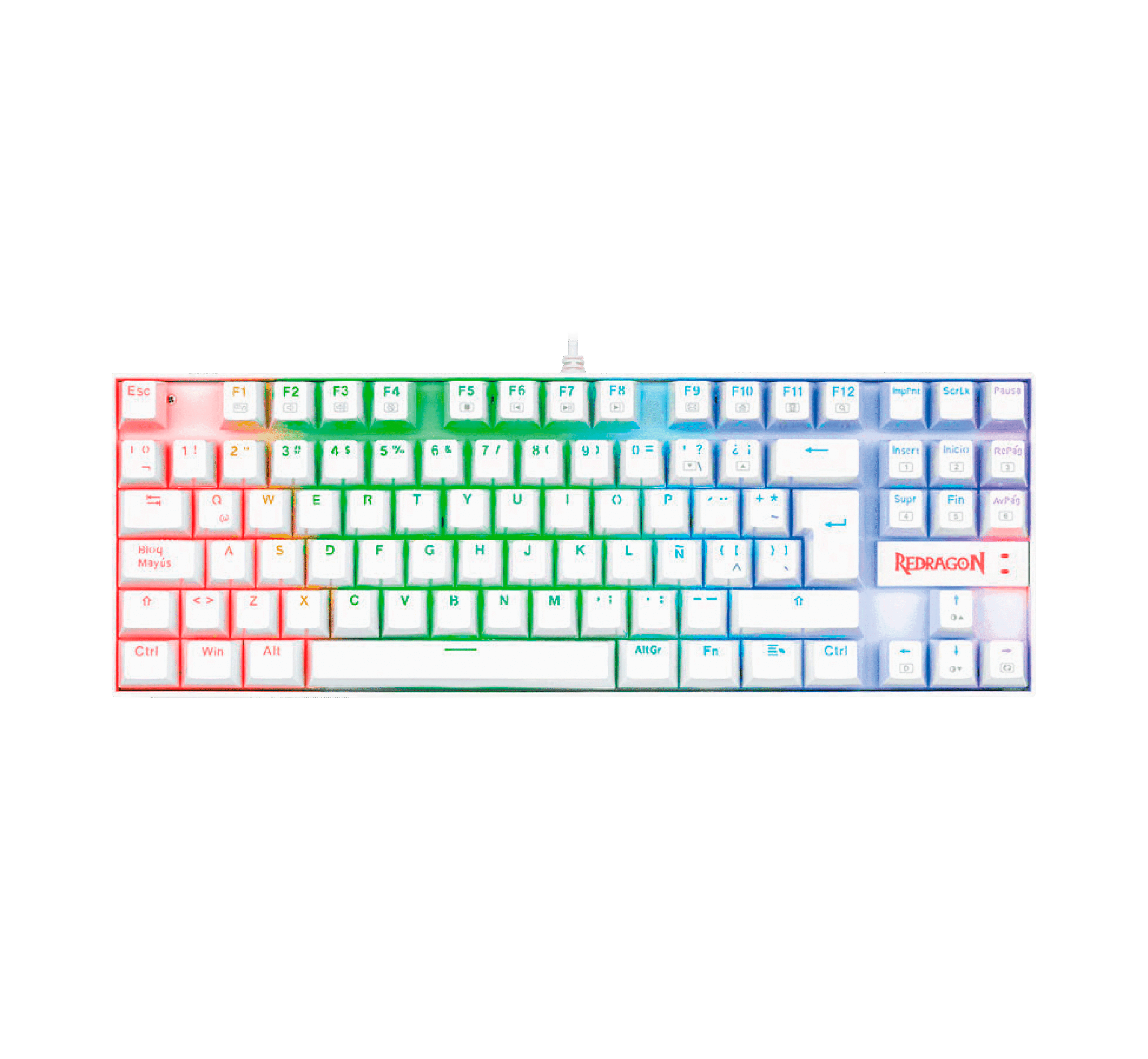 TECKADO REDRAGON KUMARA K552W-RGB BLANCO