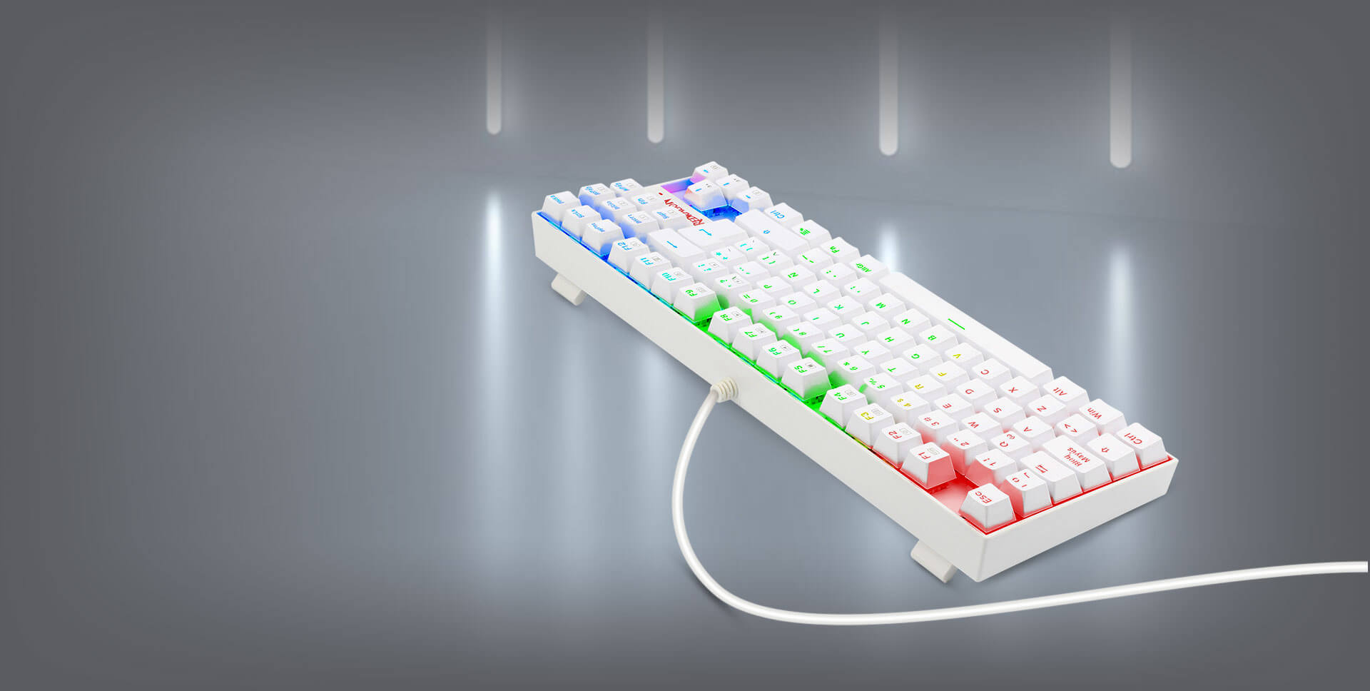 TECKADO REDRAGON KUMARA K552W-RGB BLANCO - Imagen 2