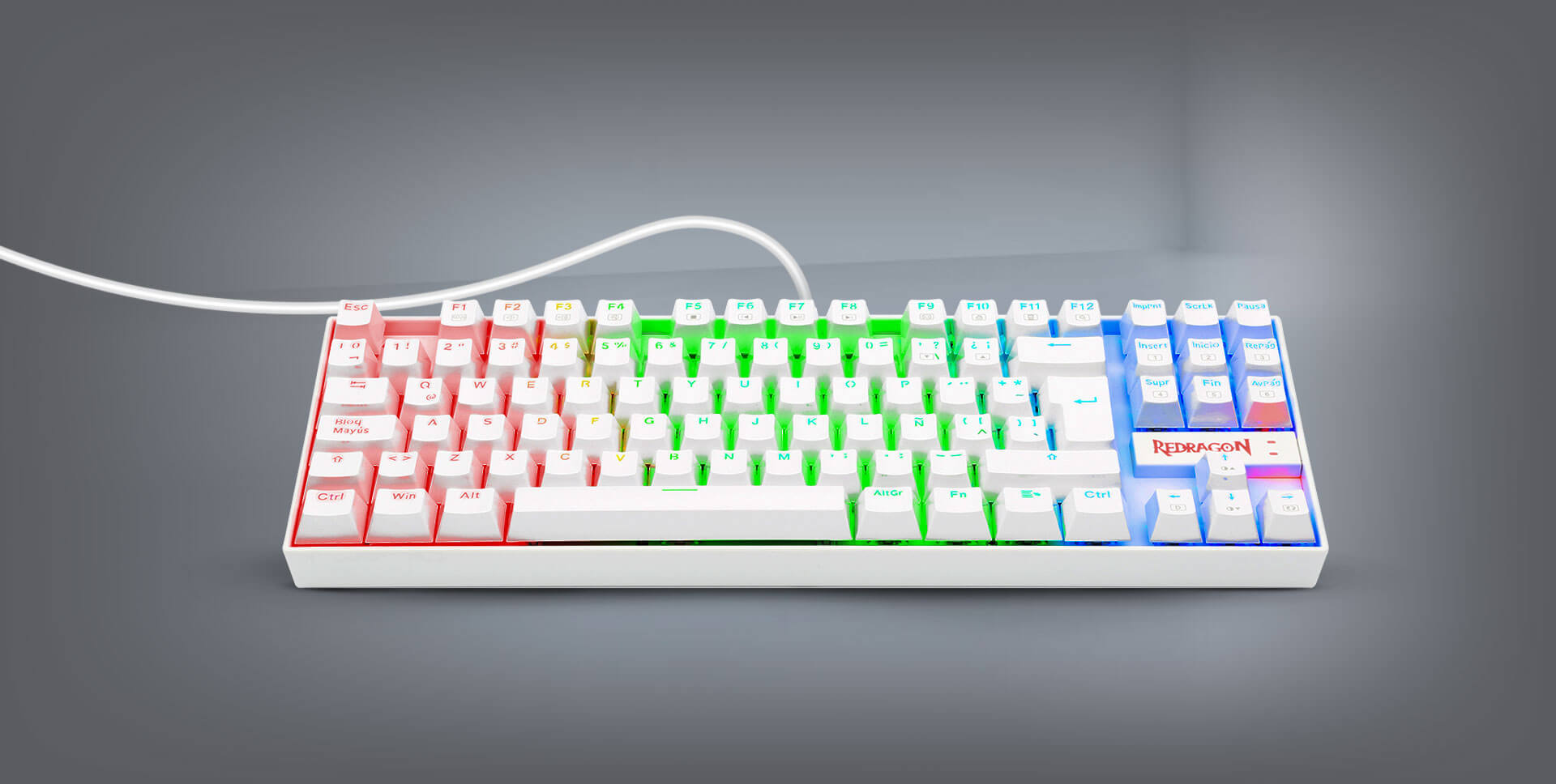 TECKADO REDRAGON KUMARA K552W-RGB BLANCO - Imagen 3