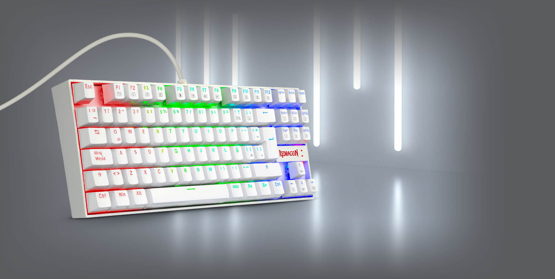 TECKADO REDRAGON KUMARA K552W-RGB BLANCO - Imagen 4