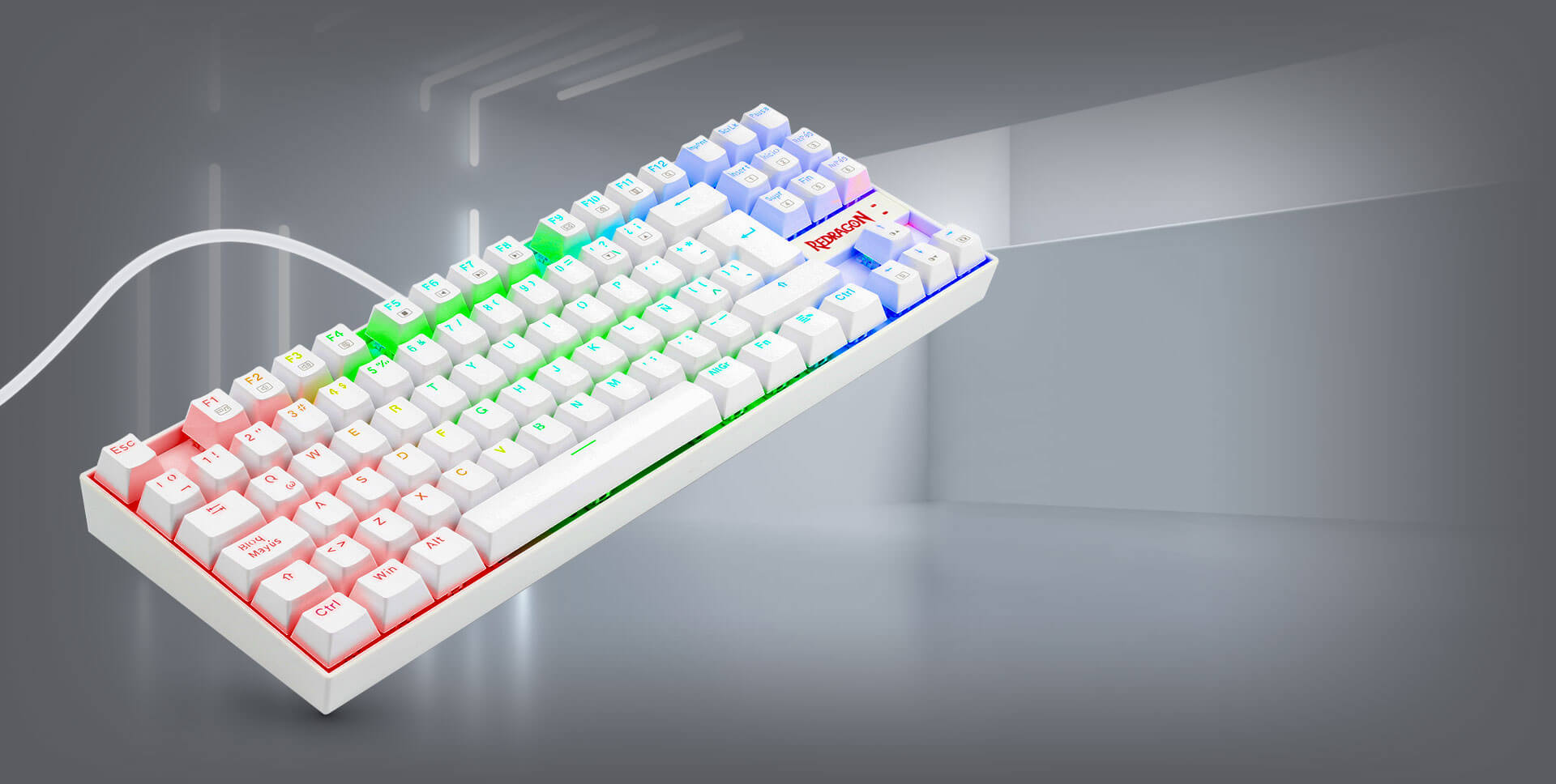 TECKADO REDRAGON KUMARA K552W-RGB BLANCO - Imagen 5