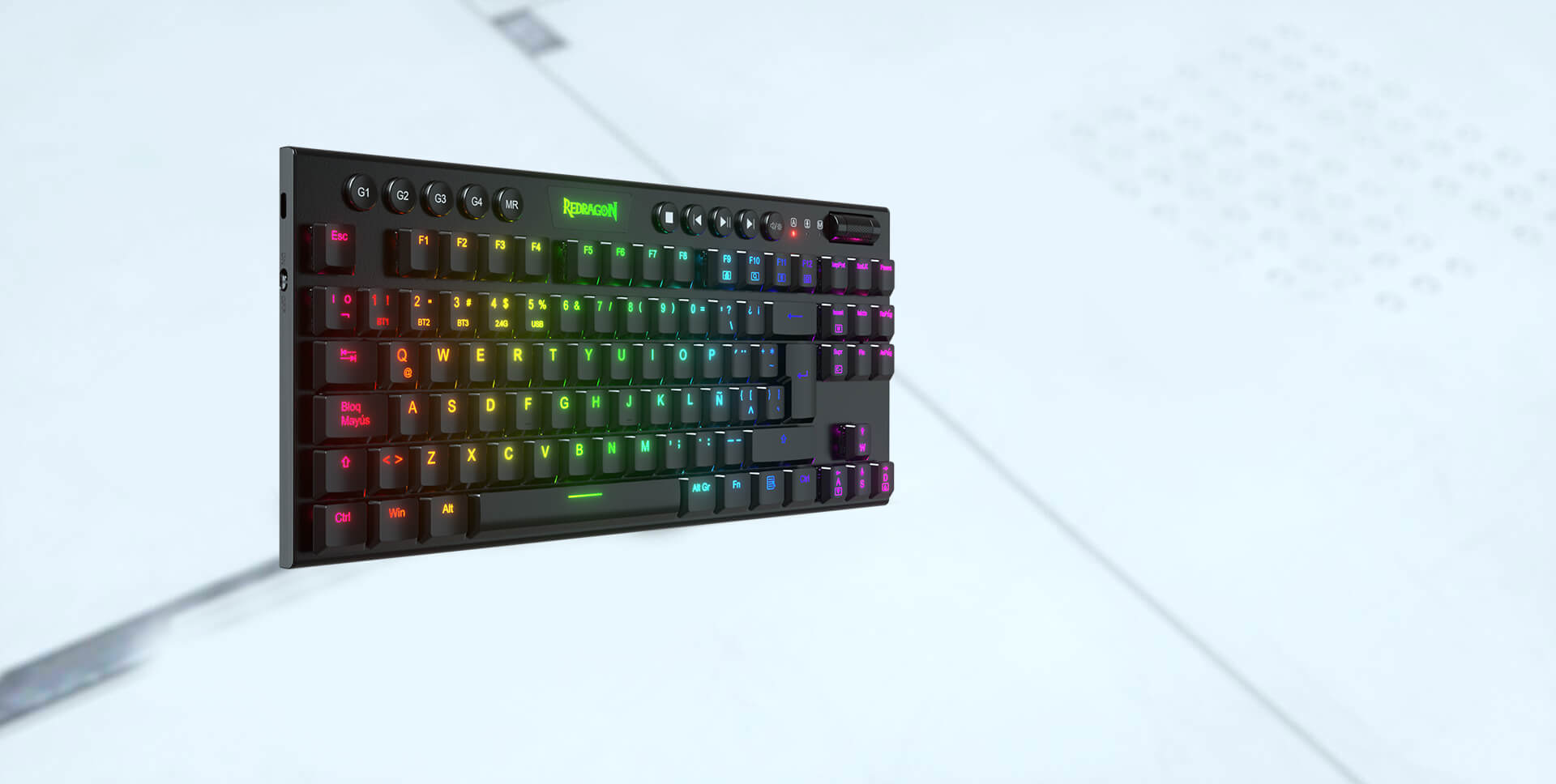 TECLADO REDRAGON HORUS INALAMBRICO K621-RGB NEGRO - Imagen 4