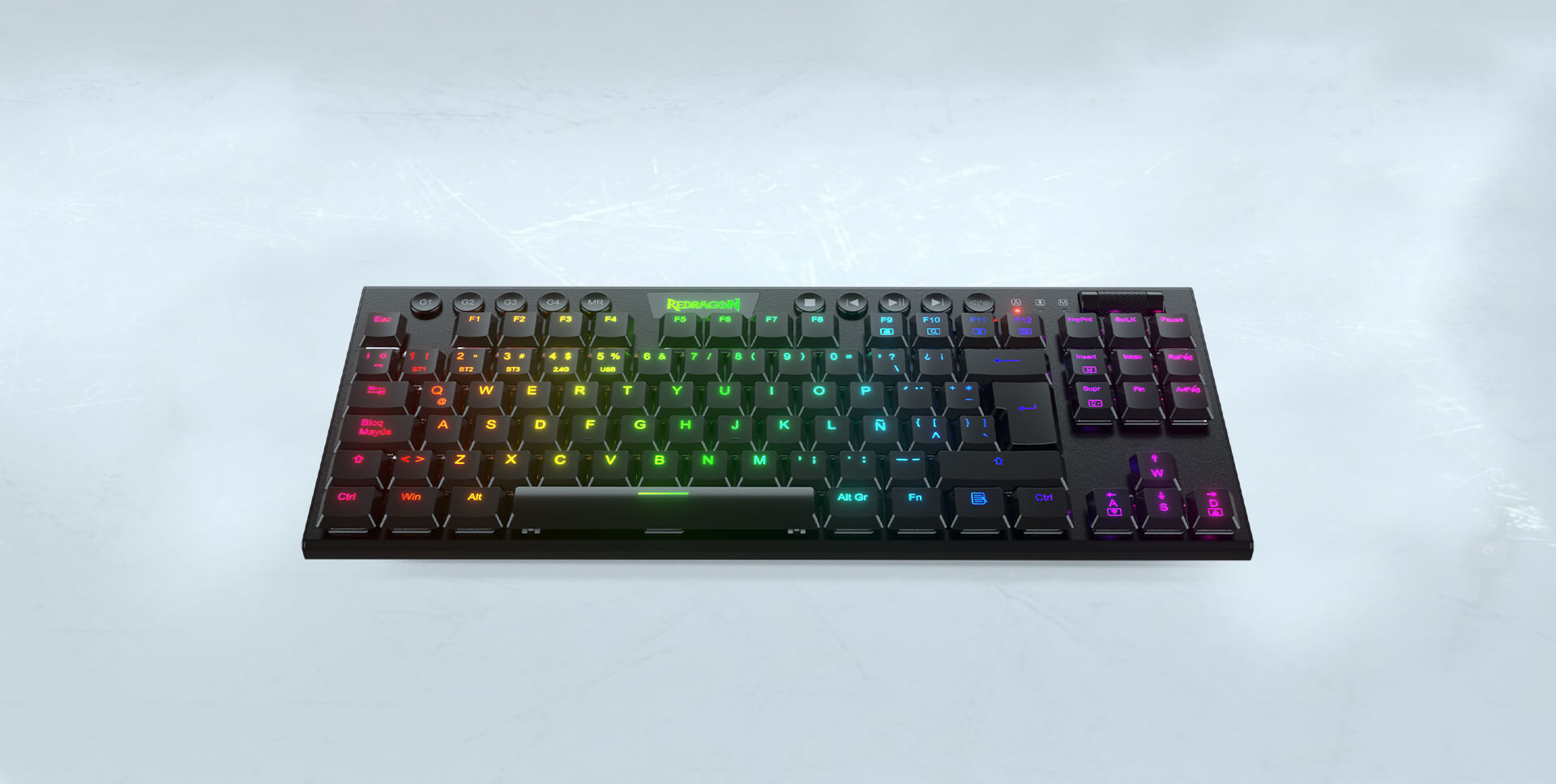 TECLADO REDRAGON HORUS INALAMBRICO K621-RGB NEGRO - Imagen 5