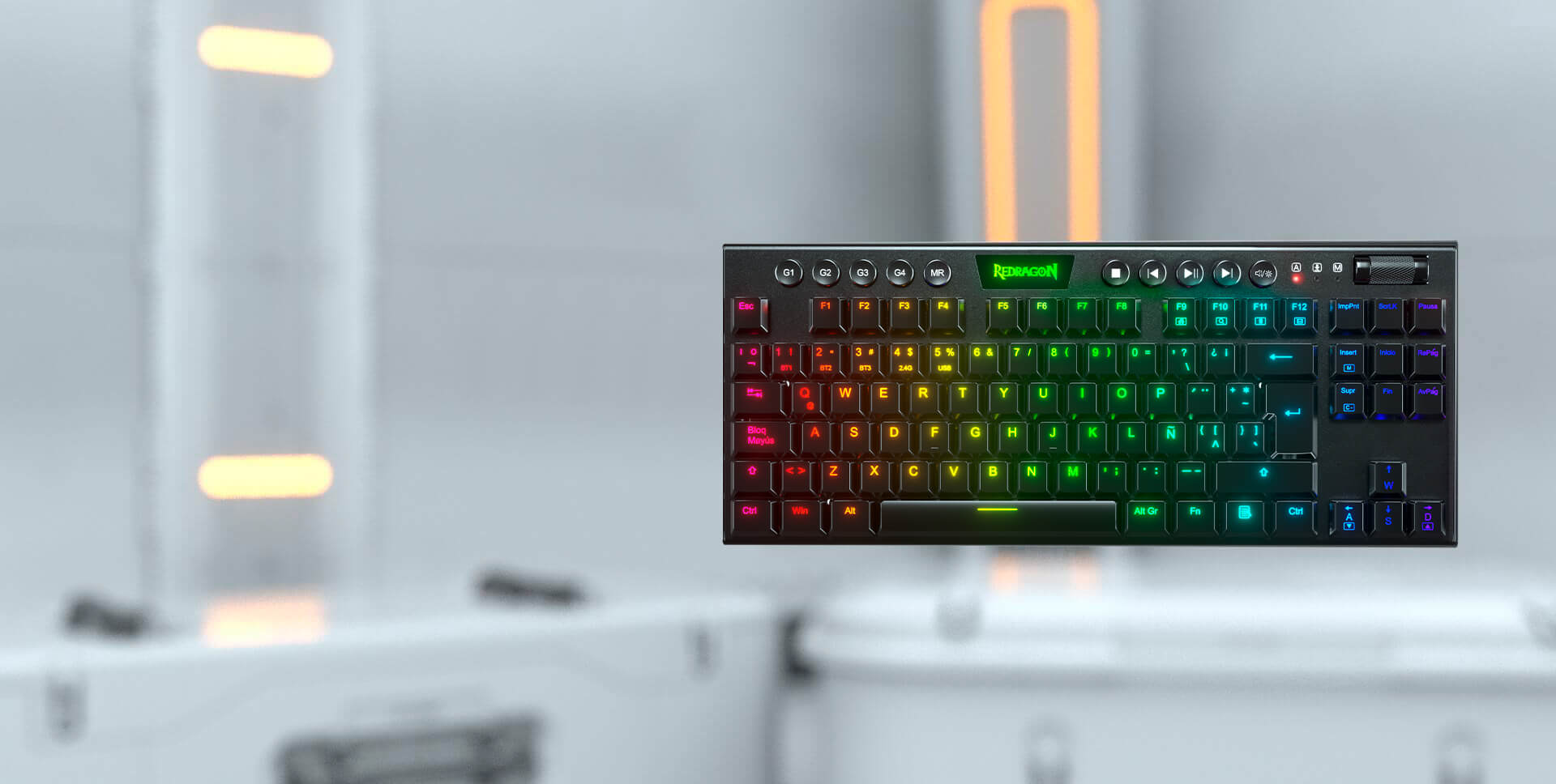 TECLADO REDRAGON HORUS INALAMBRICO K621-RGB NEGRO - Imagen 6