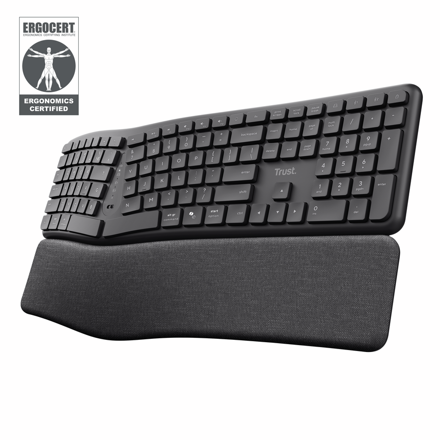 TECLADO ERGONOMICO TRUST KEYRA