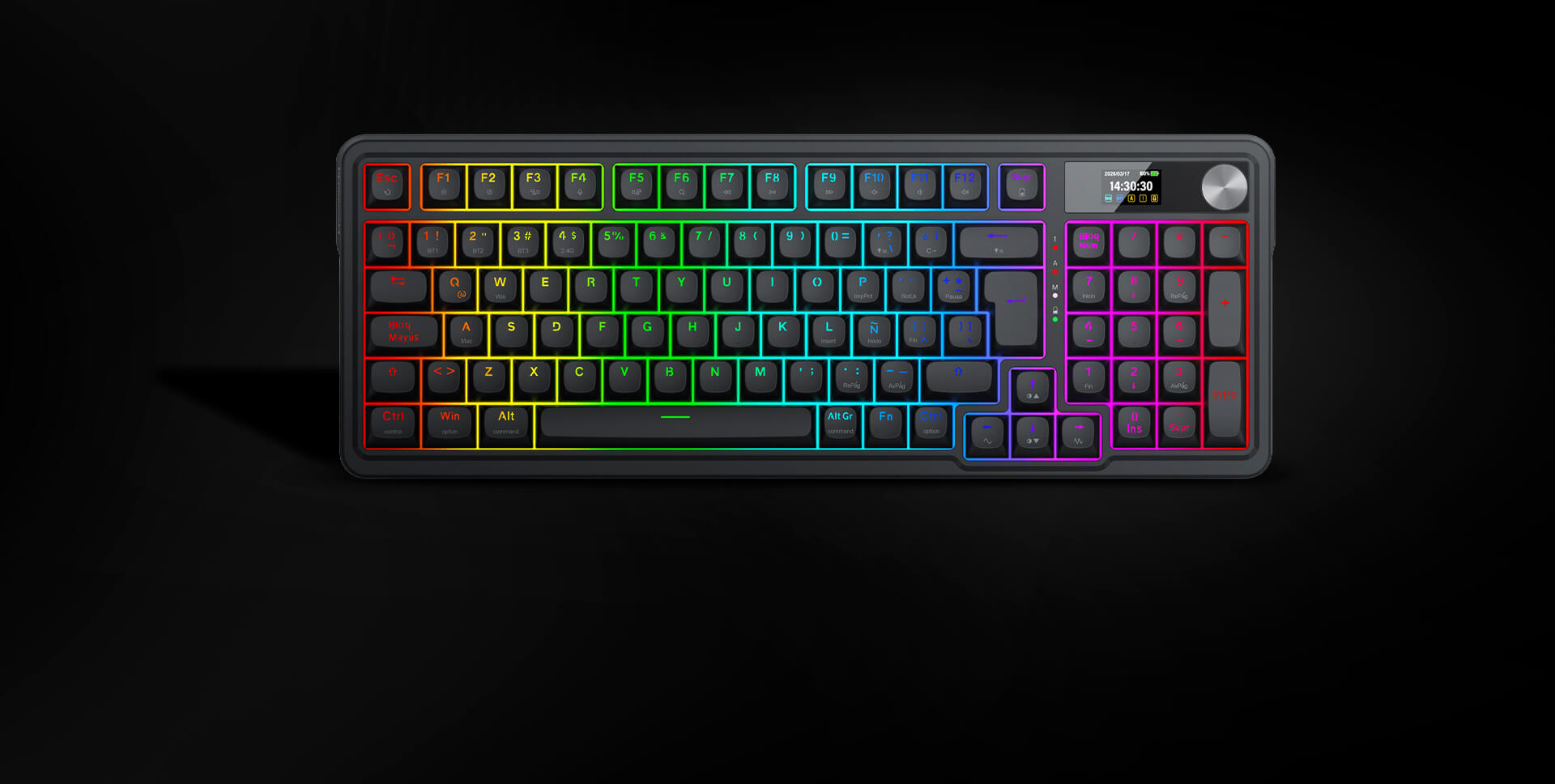 TECLADO REDRAGON EISA LCD PRO NEGRO K719RGB-PRO - Imagen 7