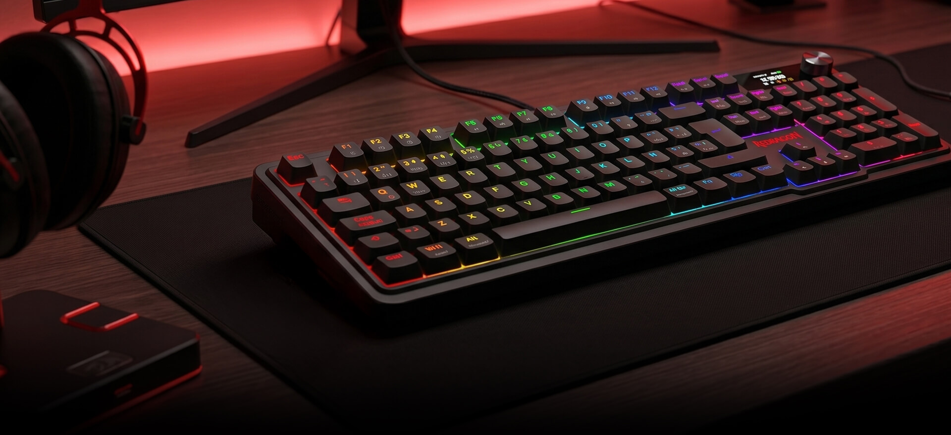 TECLADO REDRAGON EISA LCD PRO NEGRO K719RGB-PRO - Imagen 2
