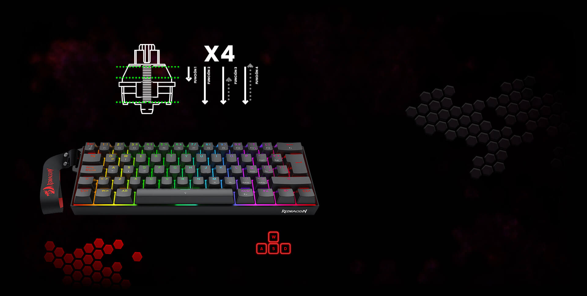 TECLADO REDRAGON FIZZ MAGNETICO K617RGB-MP - Imagen 5
